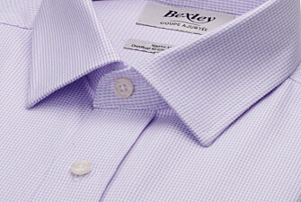 Men’s lilac twill shirt with a textured finish - SYLVÉNIAS
