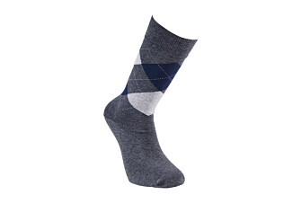 Thick cotton socks with diamond pattern anthracite grey and blue