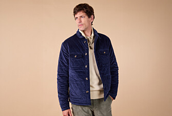 Men's Navy Velvet Quilted Jacket - FILIBERT