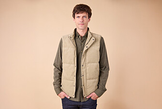 Light Olive Corduroy Down Gilet - HILMAR