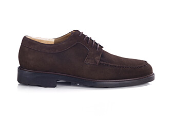 Bitter Chocolate Suede Derby Shoes - Rubber outsole - HUDSON II GOMME COUNTRY
