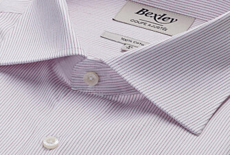 White & Red striped shirt - Italian collar - SANTINO