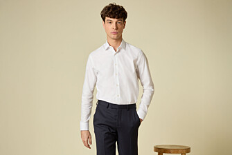 Men’s white plain cotton shirt - LUDIVIEN CLASSIC