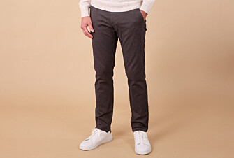 Men's chocolate herringbone chino trousers - JORDEN II