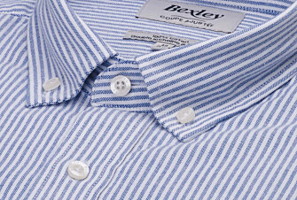 Oxford Shirt for Men – Navy & White, American collar - BRADFORD III