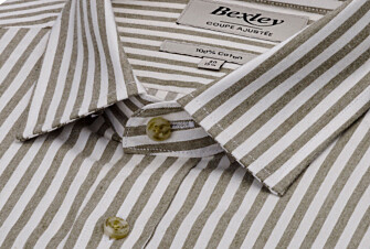 Flannel shirt – Ecru and Khaki stripes - SIMION II