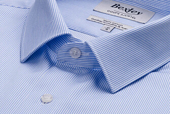 Twill Shirt for Men – Light Blue & White Stripes - DUNANT CLASSIC
