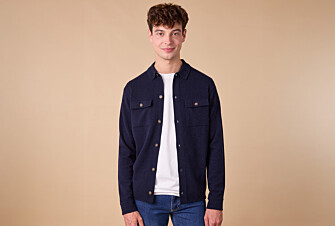Knitted Overshirt – Navy - WARRICK