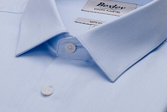 Men’s sky blue twill shirt - MALVINIEN CLASSIC