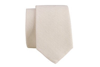 Ecru Chambray Cotton and Linen Tie