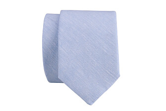 Light Blue Chambray Cotton and Linen Tie