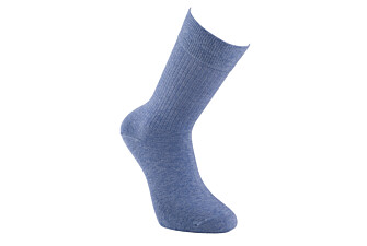 Ribbed cotton socks - Heathered blue