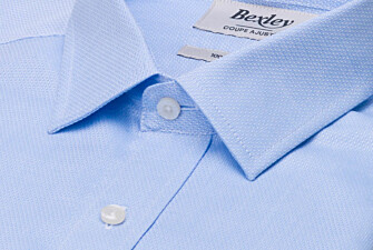 Men's plain light blue poplin shirt - JAUREL