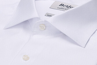 Men's white textured dobby shirt - BIAGIO