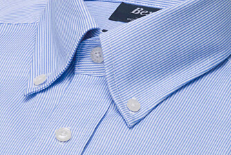 Men's light blue striped twill shirt - DWIGHT