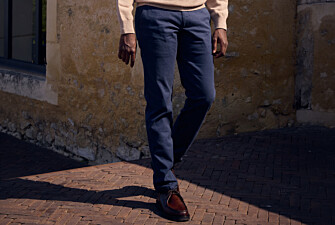 Men's navy herringbone chino trousers - JORDEN II