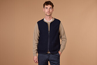 Men's navy sleeveless wool gilet - KAYN