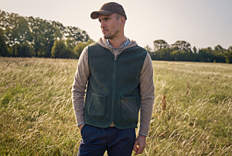 Men's green mélange sleeveless wool gilet - KAYN