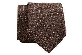 Men's brown grenadine silk tie