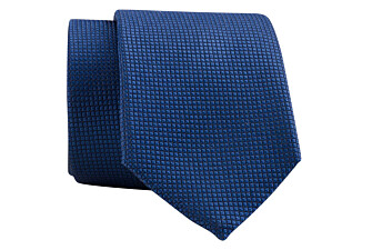 Men's blue diamond weave silk tie