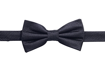 Men's black basketweave silk bow tie