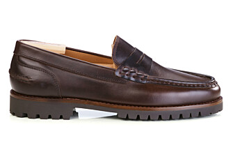 Men's chocolate pull-up leather loafer - BROOKER