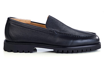 Men's black grained leather loafer - PIERSON