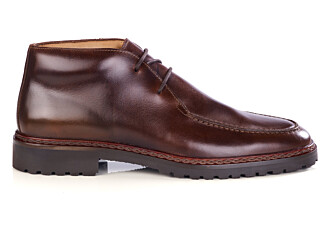 Men's chocolate pull-up leather boot - MINNEOLA