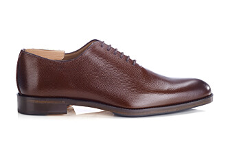 Chocolate Grained Leather Oxford shoes - PETER PATIN