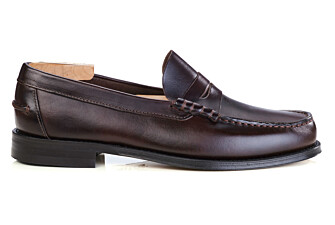 Men's brown leather penny loafer - YALE