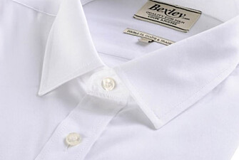 White Poplin Cotton Shirt - Straight collar - LOUIS