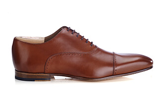 Dark Cognac Oxford shoes - Leather outsole - STRESA