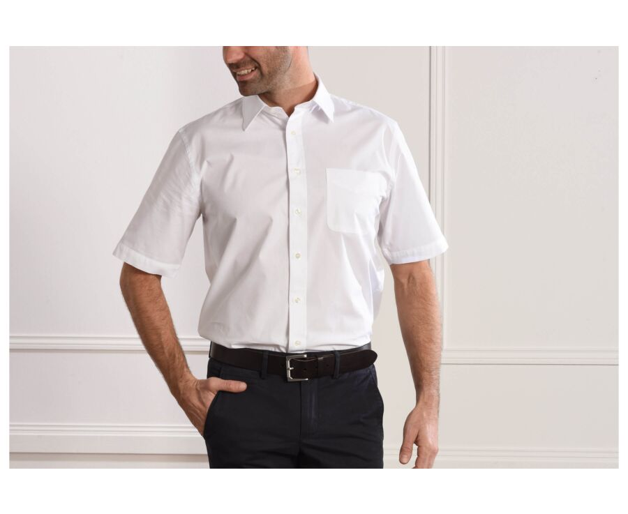 White Cotton shirt - Chest pocket - ALBERT MC