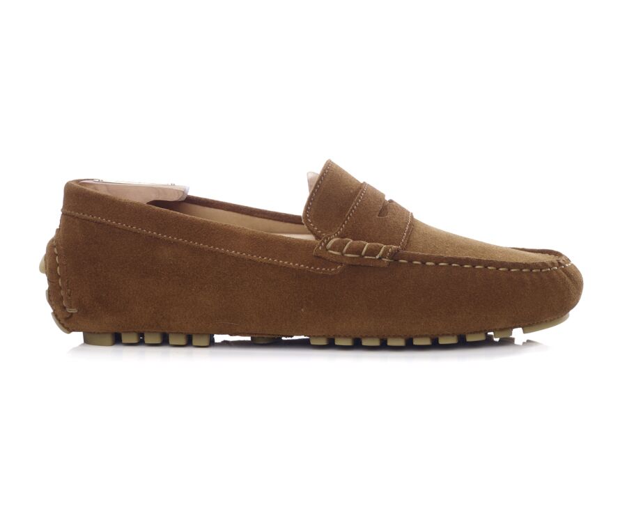 Caramel Suede Men's Driving Moccasins - FERGUSON