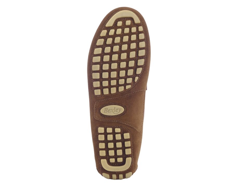 Men's Caramel Suede Driving shoes - FERGUSON