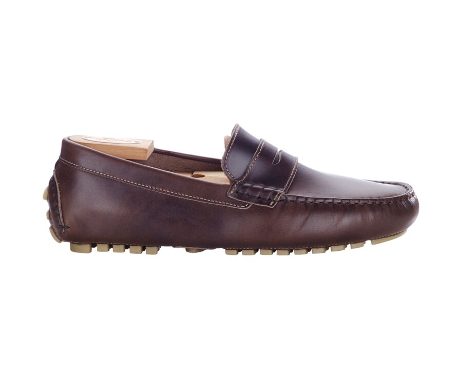 Dark Brown Men's Driving Moccassins - FERGUSON