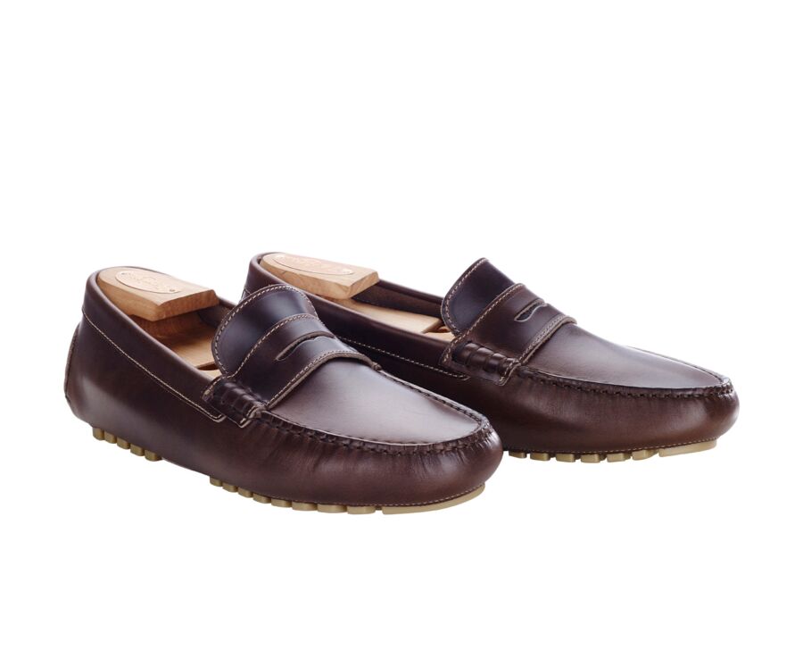 Dark Brown Men's Driving Moccassins - FERGUSON