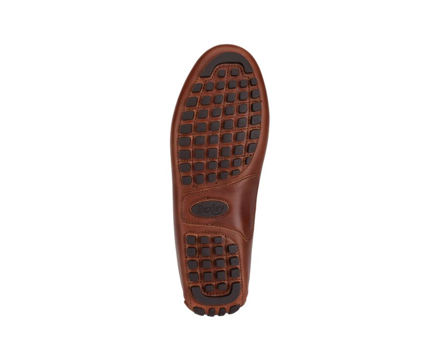 Dark Chestnut Leather Men's Driving Moccasins - FERGUSON