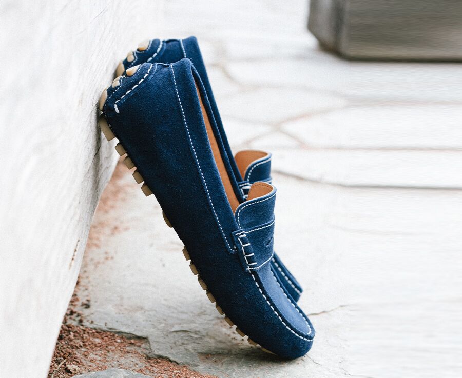 Indigo Suede Men's Driving Moccasins - FERGUSON