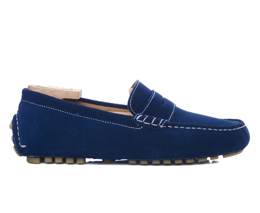 Indigo Suede Men's Driving Moccasins - FERGUSON