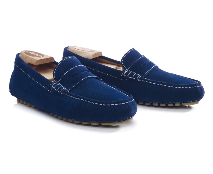 Indigo Suede Men's Driving Moccasins - FERGUSON