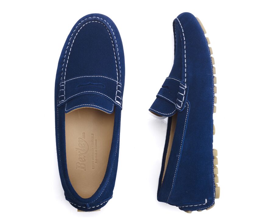 Indigo Suede Men's Driving Moccasins - FERGUSON