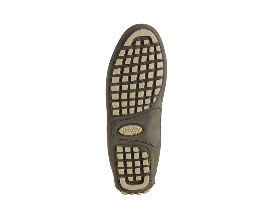 Khaki Nubuck Leather - Men's Driving Moccassins - FERGUSON