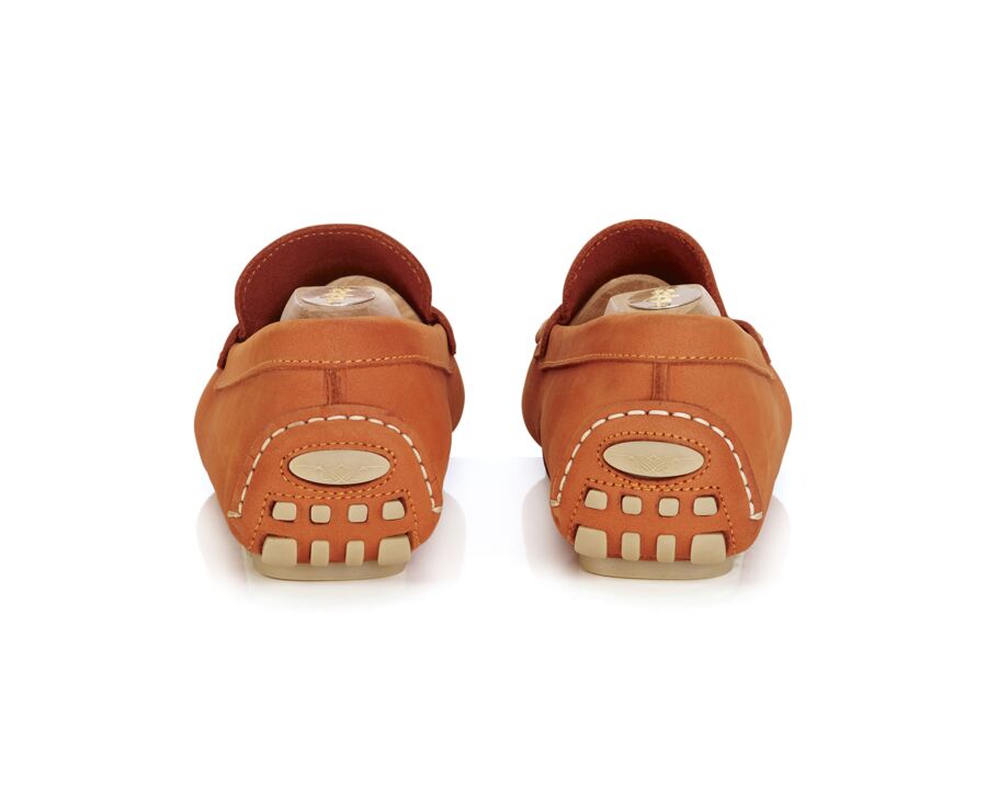 Dark Orange Nubuck Leather - Men's Driving Moccassins - FERGUSON