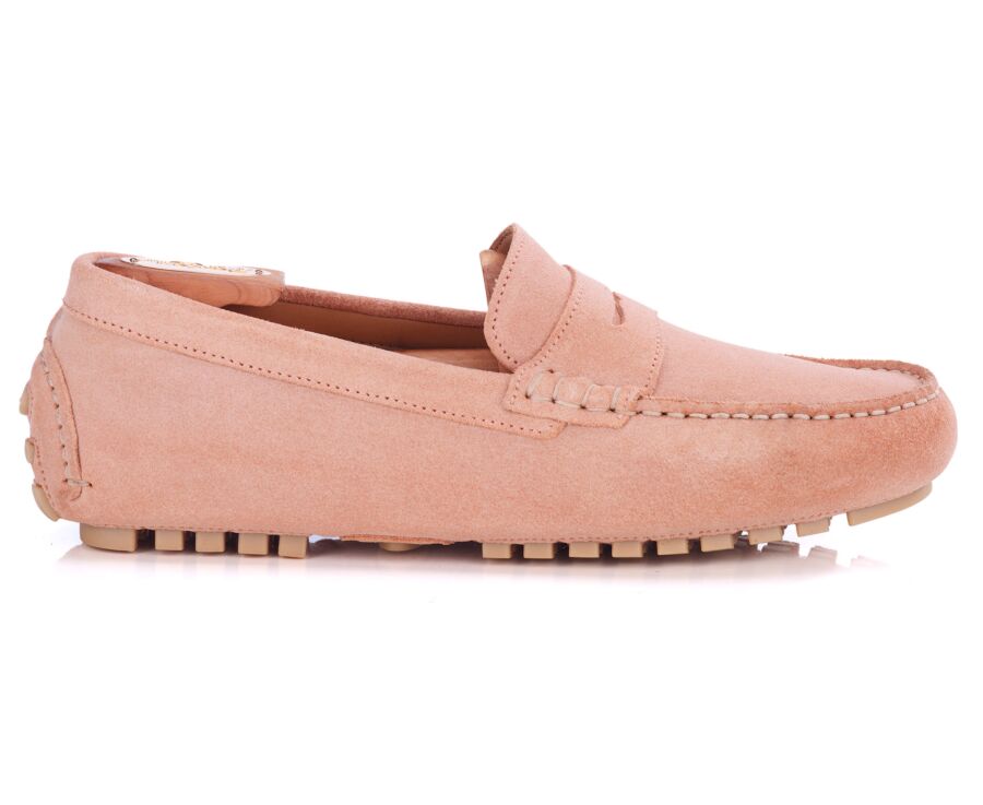 Men's Pink Suede Driving shoes - FERGUSON