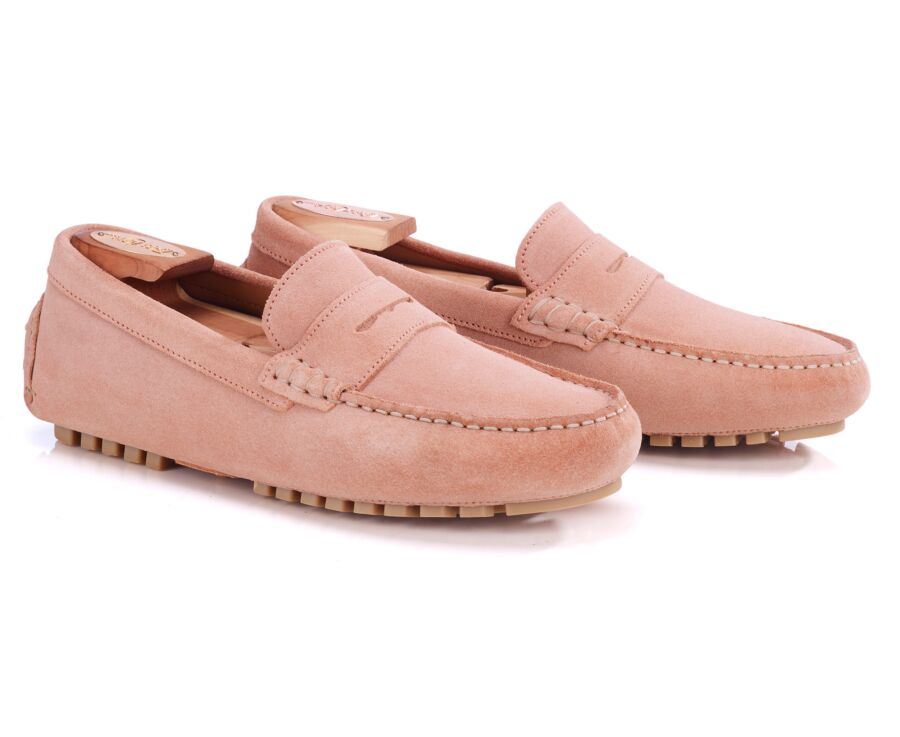 Men's Pink Suede Driving shoes - FERGUSON