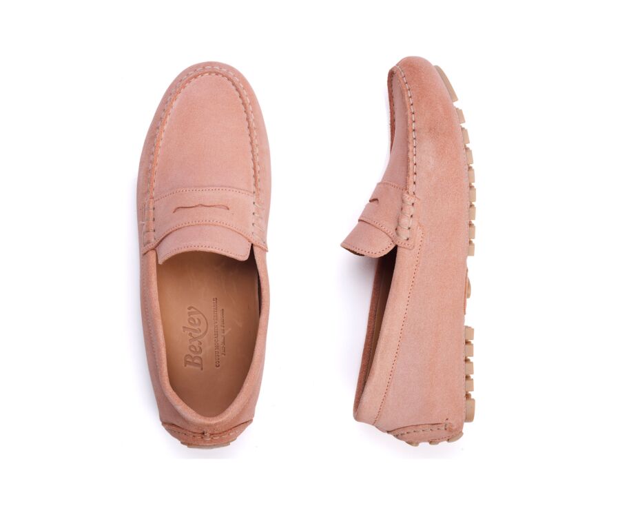 Men's Pink Suede Driving shoes - FERGUSON