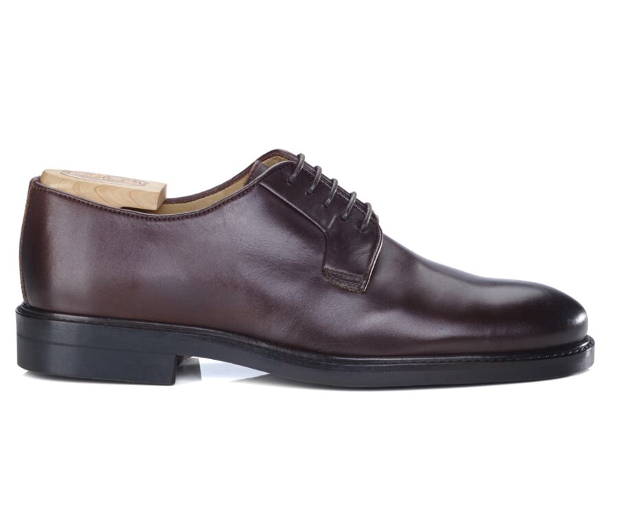 Dark Chocolate Derby Shoes - Rubber outsole - MONTEREY CLASSIC GOMME CITY
