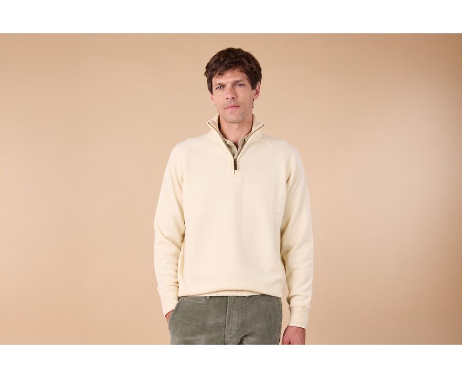 Off White half-zip wool jumper - KENNETH