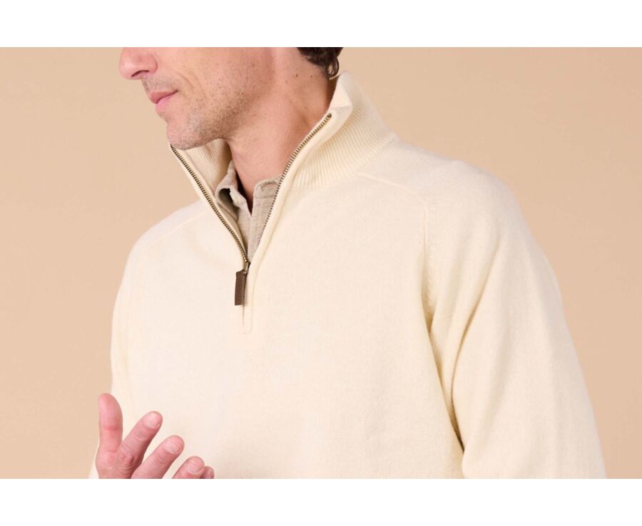 Off White half-zip wool jumper - KENNETH